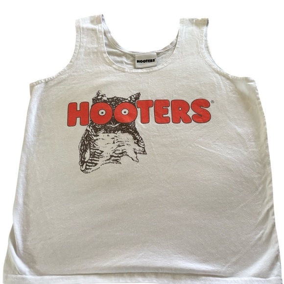 Ripple Junction HOOTERS Girl Iconic Waitress Tank Top Sz XL White/Orange - Picture 1 of 4
